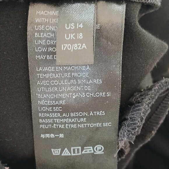 Anthropologie Essential Slim Fit Ankle Length Trouser Pants Black Size 14 - Picture 9 of 9